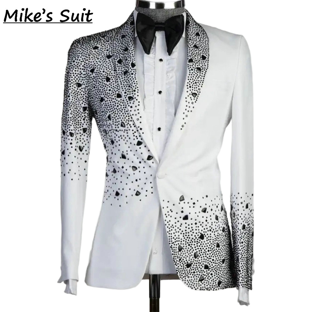 Formal Wear For Men Black Suit - White Men Suit Classic Business Blazer