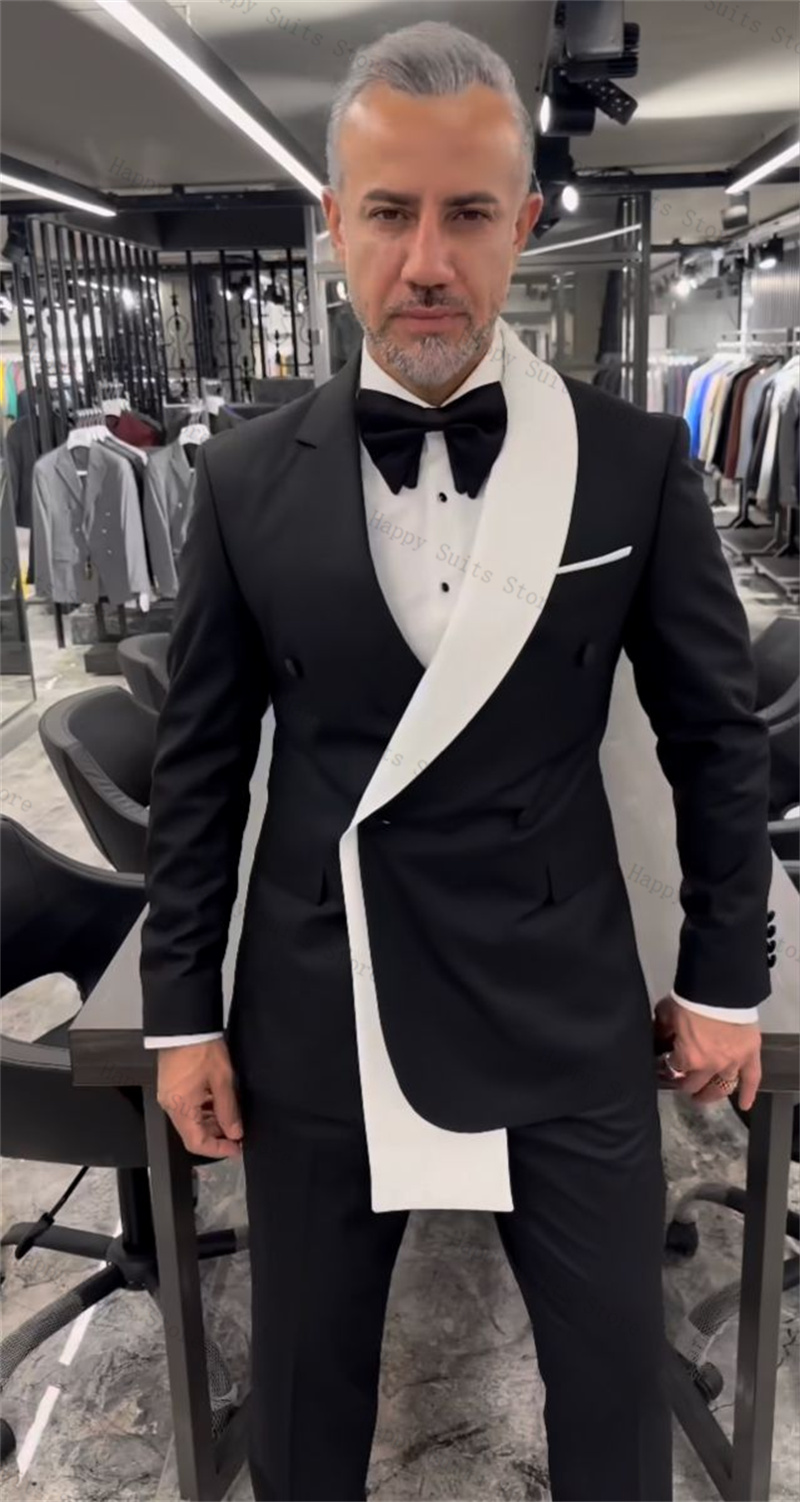 Formal Wear For Men Black Suit - Black White Men Suit Set 2