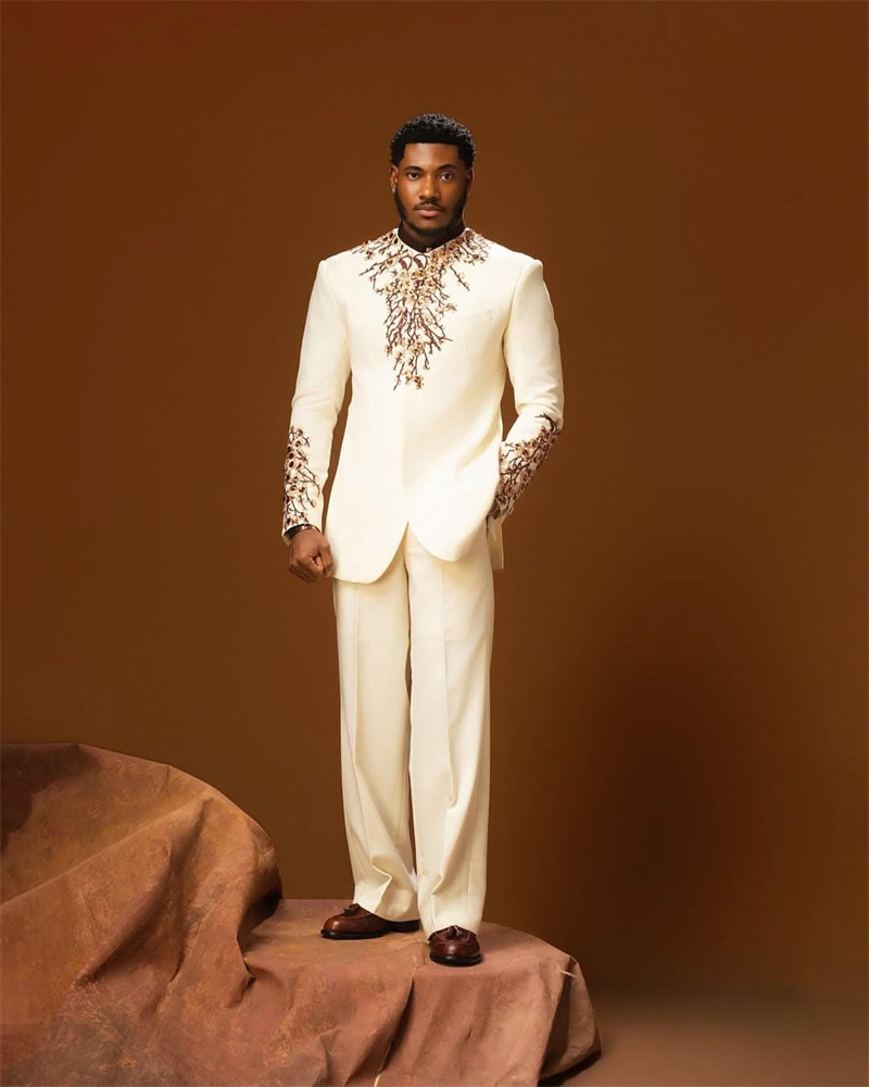 White Arab Men Suit Set 2 Pcs  - Arabic Formal Wear Men recension och pris