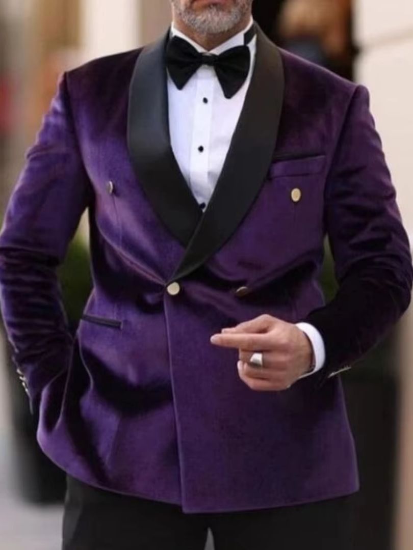 XS-6XL Velvet Wedding Men Suit - Men Formal Wear Top recension och pris