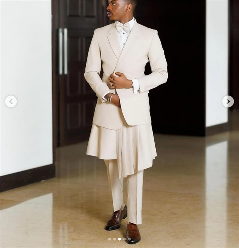 Beige Men Suit Set 2 Piece Bla - Arabic Formal Wear Men recension och pris