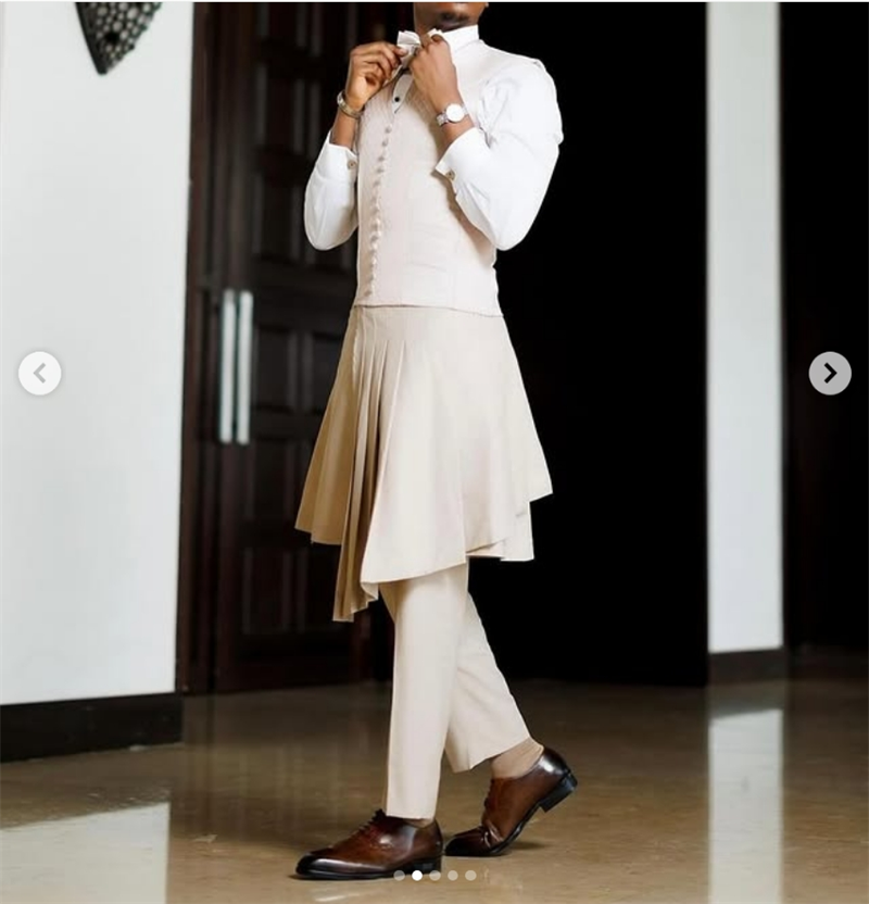 Beige Men Suit Set 2 Piece Bla - Arabic Formal Wear Men recension och pris
