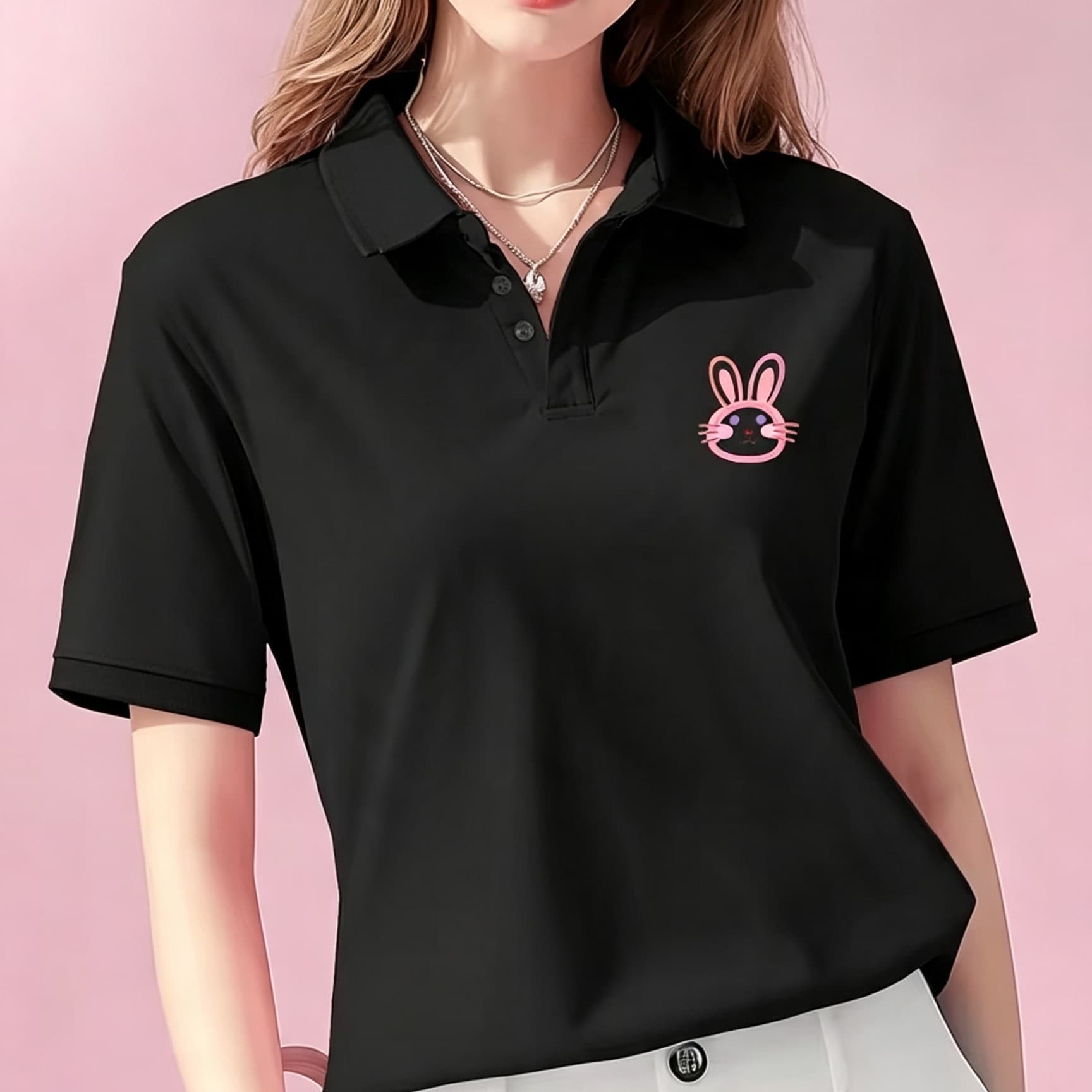 Unisex Black Lapel Collar Polo - Men Formal Wear Top recension och pris